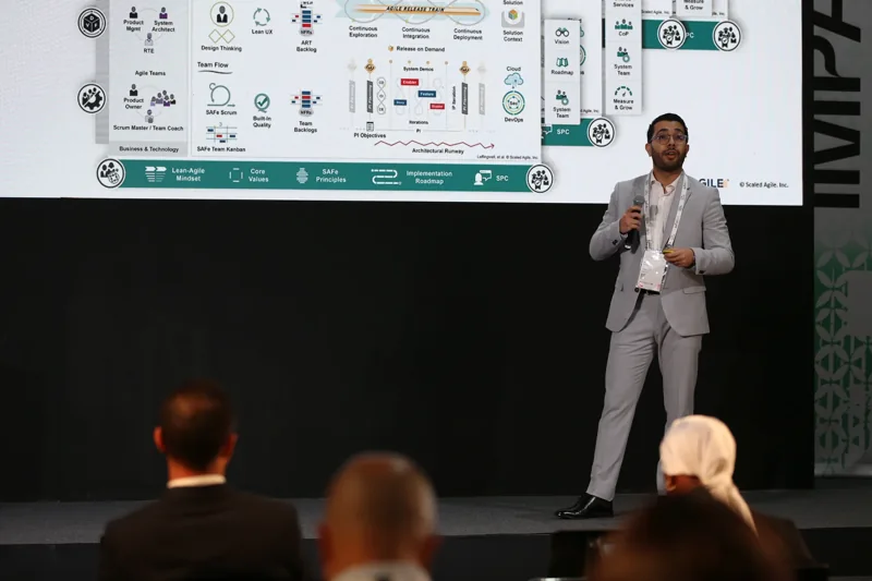 El Mehdi Safraoui presenting on transformation at GITEX Africa