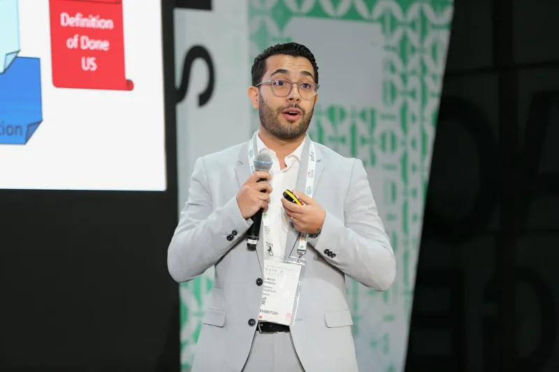 El Mehdi Safraoui presenting at GITEX Africa